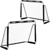 Markenlos Fußballtore Set von 2 - 110x150x75 cm, stabil, schwarz, Metall