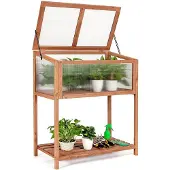 OEM Holz Hochbeet mit Planke (90x49x104,5cm) für Pflanzen