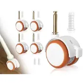 OEM Weißes Kinderbett-Rollenset mit 7mm-Achse und Bremse