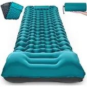 Markenlos Luftbett mit Eingebauter Pumpe - Selbstaufblasbar - 1-Personen Schlafmatte - 10CM - Blau