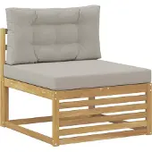 vidaXL Outdoor-Sofagarnitur 5 stk. Weiß und Hellgrau Polyester