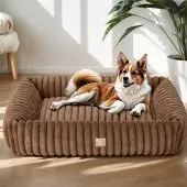OEM XXL Hundebett braun, waschbar, rechteckig, rutschfest & bequem