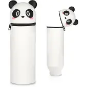 Markenlos Stiftetui mit Tiermotiv - 2-in-1 Design - Platz für 15 Stifte - Blush Panda