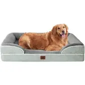 OEM Orthopädisches Hundebett XL, 112x81x15cm, Wasserdicht, Antirutsch, Graugrün