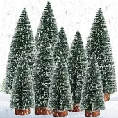 OEM Kleine Weihnachtsbaum-Sets, 9-teilig, grün, 10-20 cm, Holzfuß