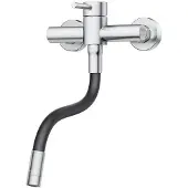 OEM Wandmontierte Küchenarmatur, 360° drehbar, Edelstahl, Silikonschlauch, einhebelig