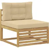 vidaXL Outdoor-Sofagarnitur 5 Stk. Weiß und Beige Polyester