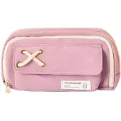 OEM Lila Etui 21x11,5cm, 3 Fach, Reißverschluss, Schule, Büro