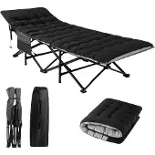 OEM Kompaktes Campingbett 1 Person Schwarz Faltschale