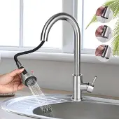 OEM Hogedruck-Küchenarmatur mit Auszug, Edelstahl, 360° drehbar