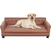 OEM Luxusgroßhundebett, Größe L, für Hunde bis 80kg, 96x72x40cm, braun.