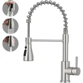 OEM Küchenarmatur mit Hochdrucksprüher, 3-Sprühestufen, 360° drehbar, Edelstahl