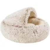 OEM Weiches Hundebett, braun, 50cm, Plüsch, mit Abdeckung