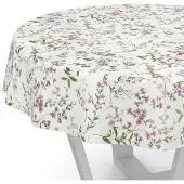 OEM Rundes Tischtuch 120 cm Blumenmuster wasserfest für Gartentische