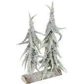 OEM Kleine Weihnachtstanne mit Schnee auf Holzbasis