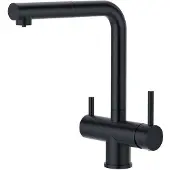 OEM 3-Wege-Küchenarmatur mit Dusche, 360° drehbar, 2-Hebel, Mattschwarz