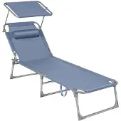Famanu Liegestuhl mit Sonnenschutz - Blau
