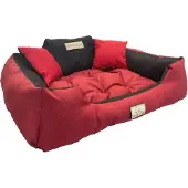 Markenlos Hundebett mit zwei Kissen - waschbar und wasserfest - XXL und 3XL Größen