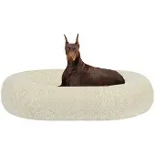 OEM Orthopädisches Rundes Hundebett 120cm Ø Beige Waschbar