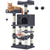 OEM Krabpaal SpielTurm für Katzen, 11 Säulen, dunkelgrau, mehrere Ebenen