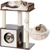 OEM Katzenkletterbaum Modern Braun Waschbar mit 3 Kratzspitzen