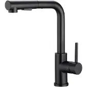 OEM Schwarze Edelstahl-Küchenarmatur 360° drehbar mit Dusche