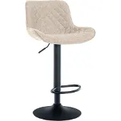 CLP Barhocker Minosa Stoff taupe höhenverstellbar 59-83cm drehbar hohe Rückenlehne gesteppt