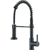 OEM Schwarze Küchenarmatur mit Auszug, 360° drehbar, Messing