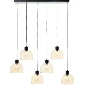 Brilliant Casto Pendelleuchte 5-flammig E27 Schwarz Bernstein 60110/20