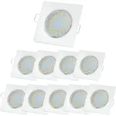 Sweet Led Einbaustrahler LED 10er Pack 5W Warmweiß eckig weiß matt
