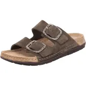 Rohde Damen Pantolette mit zwei Schnallen aus Velourleder Rodigo-D 5893, Größe:38 EU, Farbe:Grün