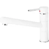 OEM Edelstahl Waschtischarmatur weiß verchromt drehbar