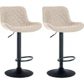 CLP 2er Set Barhocker Minosa Stoff taupe
