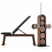 Waterrower NOHRD Home-Gym-Set Nussbaum – WeightPlate Tower und WeightBench Hantelbank
