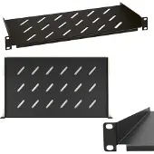 Extralink 1HE 1U 350mm Schwarz 19" Fachboden für Wandschränke Netzwerkschränke Serverschränke
