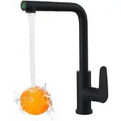 OEM Schwarze Küchenarmatur auslaufbar, 360° drehbar, Hochdruck