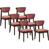 Vente-unique 2er-Set Stühle aus strukturiertem Stoff und Kautschukholz - Braun - GABIEL