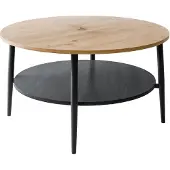 Lookway Couchtisch NORDIC mit schwarzen Beinen, Natur Eiche
