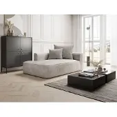 Vente-unique Recamiere - linksseitig - Cord - Beige - PINETA