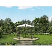 Vente-unique Gartenpavillon TILCARA aus Schmiedeeisenimitation Medium. 300 x H 290 cm