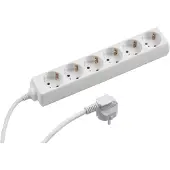 Meister Steckdosenleiste 6-fach - 5 m Kabel - weiß - Kunststoffleitung - IP20 Innenbereich