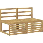 vidaXL 2 Stück Outdoor Mittelsofa Massivholz Akazie Weiß