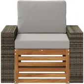 vidaXL Outdoor Mittelsofa Natur