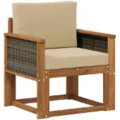 vidaXL Outdoor Mittelsofa Massivholz Akazie Natur