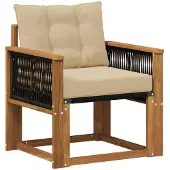 vidaXL Outdoor Mittelsofa Massivholz Akazie Natur