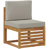 vidaXL Outdoor-Sofagarnitur 10 stk. Natürlich und Hellgrau Polyester