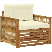 vidaXL Outdoor-Sofa Massivholz Akazie Natur und Creme