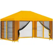 Syfax Garten Pavillon mit Seitenwänden 4 x 3 m Gelb