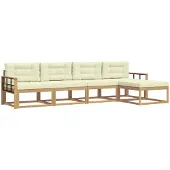 vidaXL Outdoor-Sofagarnitur 4 stk. Weiß und Creme Polyester