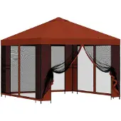 Syfax Garten Pavillon mit Seitenwänden 3 x 3 m Terrakotta